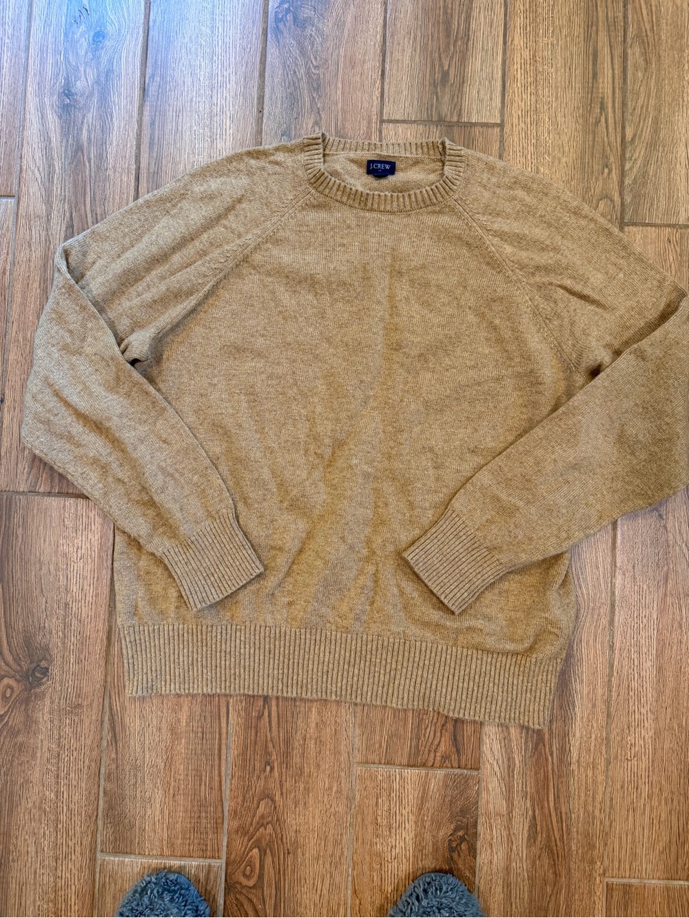 J. Crew Men's Crewneck wool blend Sweater in Camel Brown / xl